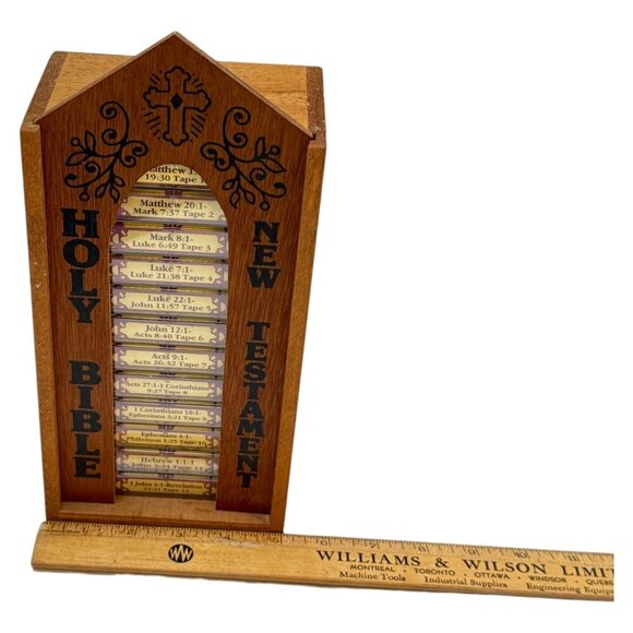 King James Holy Bible New Testament 12 Cassette Audio 11 New Wood Box Scourby 79 - Picture 16 of 16